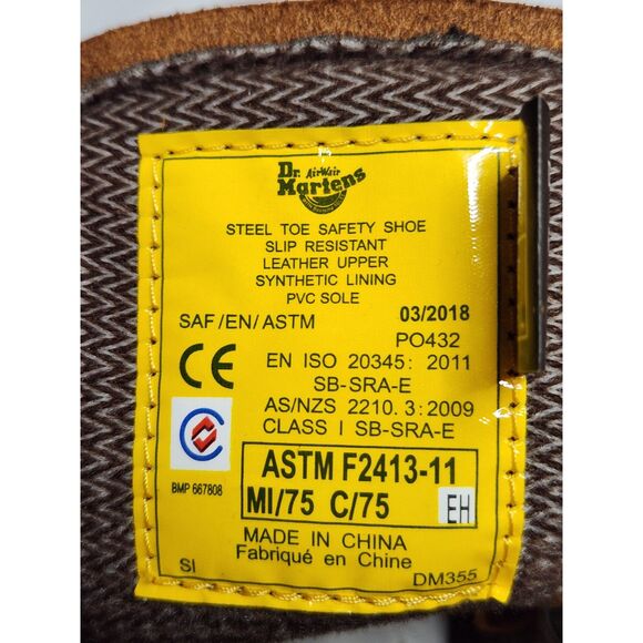 Dr. Martens Steel Toe Industrial Work Boots Men’s 8 / Women’s 9 Brown main image 8